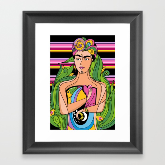 Frida Framed Art Print by NACHOMEN | Society6 