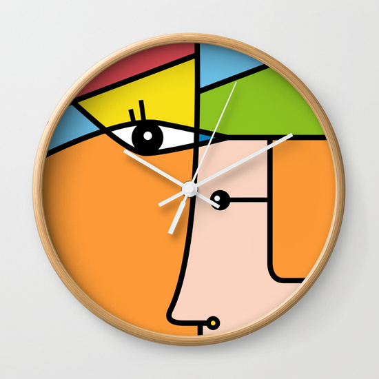 Rostros abstractos Wall Clock by NACHOMEN | Society6 