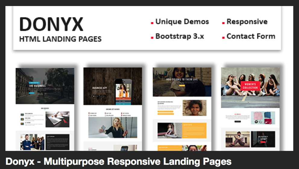 Donyx - Multipurpose Responsive Landing Pages by fourdinos - ThemeForest