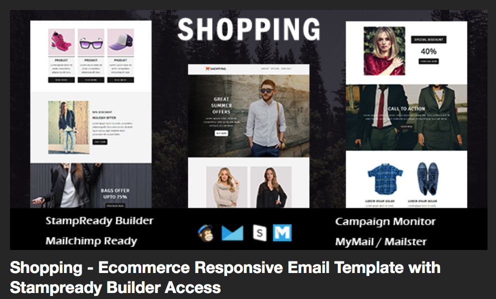 Shopping - Ecommerce Responsive Email Template with Stampready Builder Access by themetemplatedesign - Themeforest