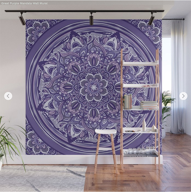 Wall Mural Great Purple Mandala by Angel Decuir | Society6