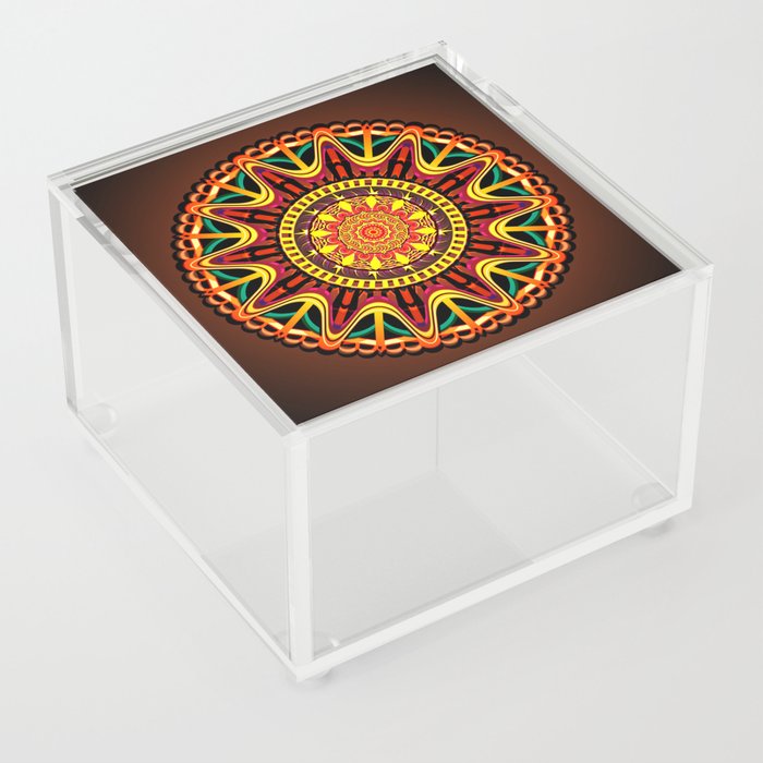 Mandala orange Acrylic Box