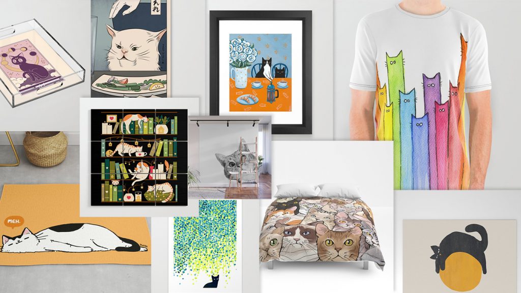 10 art prints de gatos populares en society6