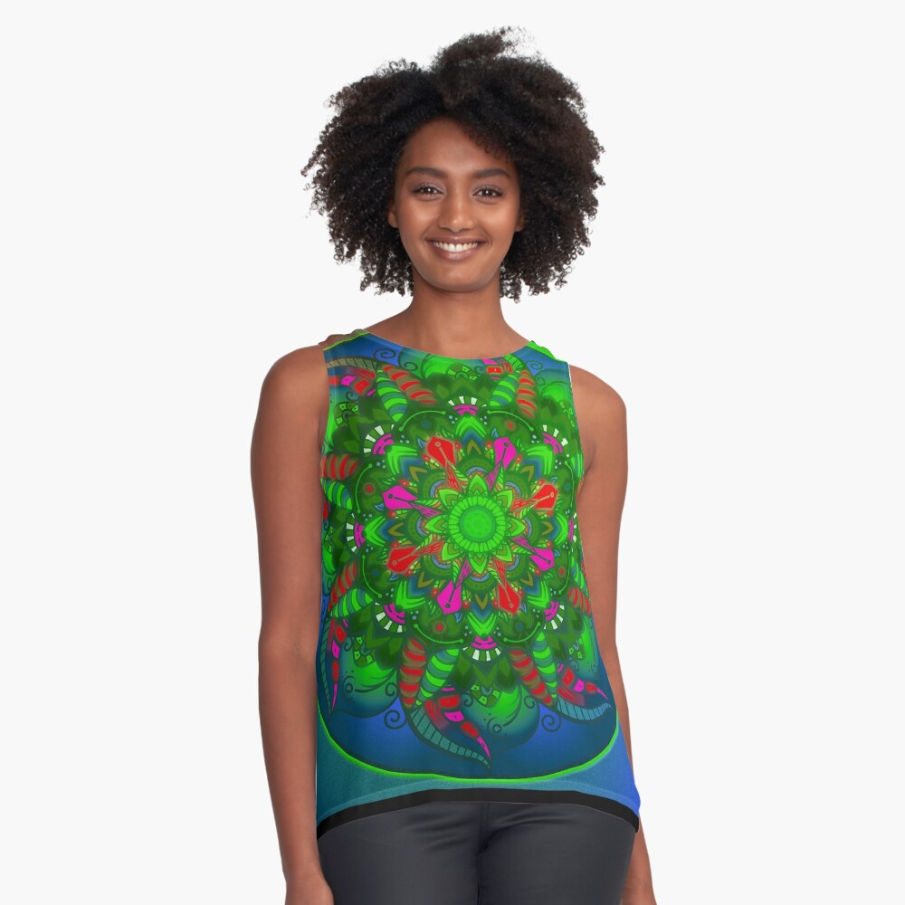 Blusa sin mangas - Mandala Wonderland - Angel Decuir - Redbubble para art prints