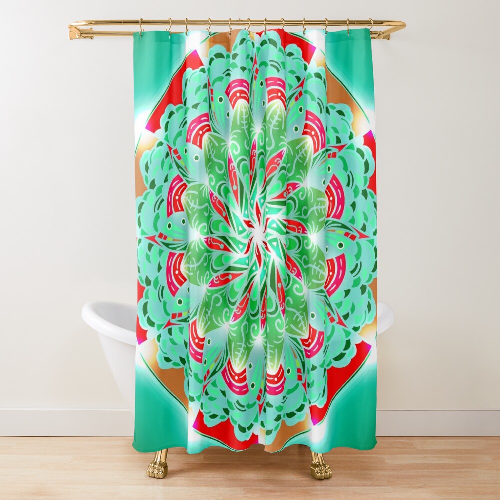 Cortina de ducha
- Mandala green fish - Angel Decuir
#Redbubble #artprint