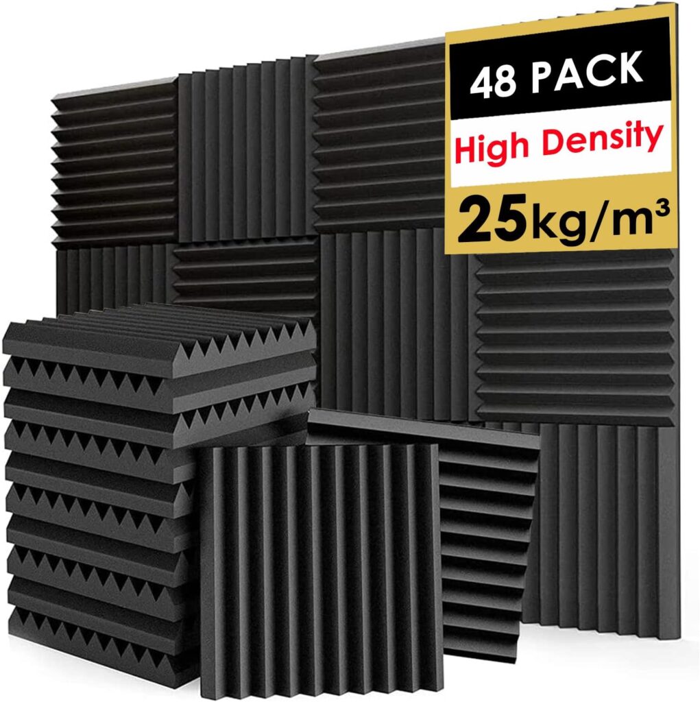 FONESO Acoustic Panels 1"x12"x12" High Density Soundproof Foam Panels for Walls