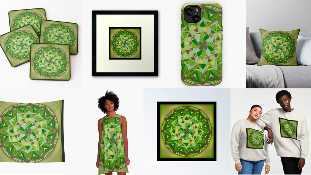 Mandala Green Papaya para Art Prints en Redbubble