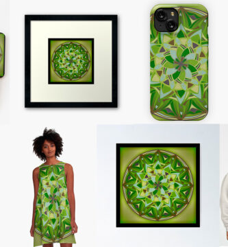 Mandala Green Papaya para Art Prints en Redbubble