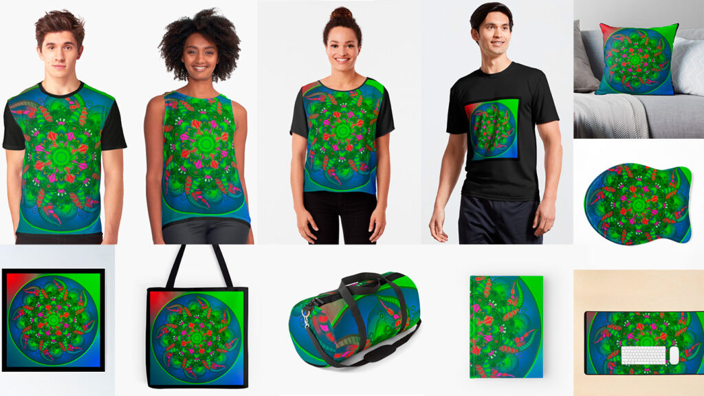 Mandala Wonderland en Redbubble para art prints